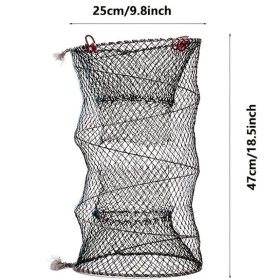 1pc Collapsible Fishing Net; Portable Folding Trap Cage For Minnow Fish Shrimp Crab Lobster; Fishing Accessories