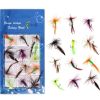 12pcs/Set Insects Flies Fly Fishing Lures Bait High Carbon Steel Hook Fish Tackle With Super Sharpened Crank Hook Decoy; Assorted Varieties