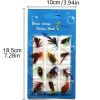 12pcs/Set Insects Flies Fly Fishing Lures Bait High Carbon Steel Hook Fish Tackle With Super Sharpened Crank Hook Decoy; Assorted Varieties